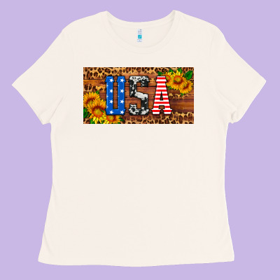 Usa Sunflowers License Plate Ladies Tee Designed By Hra Design Shop