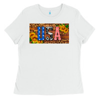 White usa sunflowers license plate Ladies Tee - HRA Design Shop
