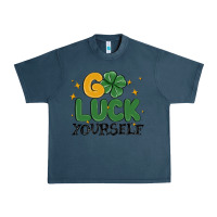 Midnight Navy go luck yourself Urban Heavy Tee - MaliasSmallBusiness
