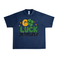 Navy go luck yourself Urban Heavy Tee - MaliasSmallBusiness