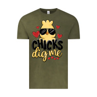 Vintage Olive chicks dig me Vintage Tee - MaliasSmallBusiness