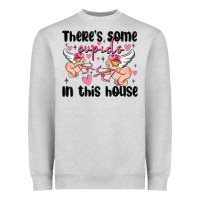 Heather Grey there's some cupid's in this house Heavyweight Sweatshirt - MaliasSmallBusiness