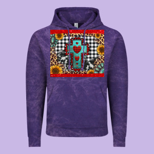 Christmas Cross Vintage Hoodie Designed By Jasminsmagicworld