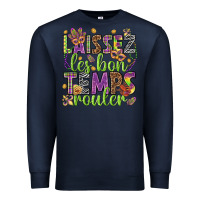 Navy Loissez les bon temps rouler Premium Sweatshirt - HowdyJamesFarm