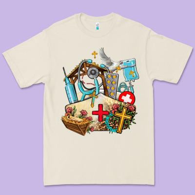 Nurse  Cross And Jesus Premium Tee Designed By Adodesignshop