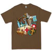 Cacao nurse  cross and jesus Premium Tee - AdoDesignShop