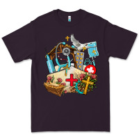 Plum nurse  cross and jesus Premium Tee - AdoDesignShop