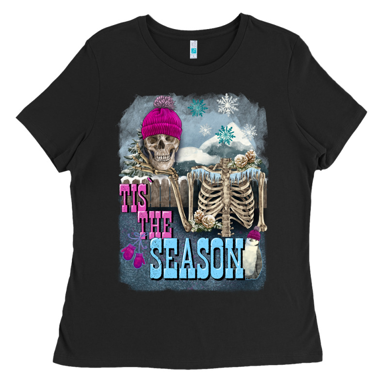 Winter Tis The Season Skeleton Ladies Tee by FaDigitalArtStudio | Teevron