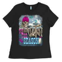 Black Winter tis the season skeleton Ladies Tee - FaDigitalArtStudio