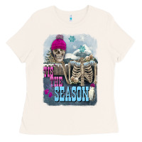 Bone Winter tis the season skeleton Ladies Tee - FaDigitalArtStudio
