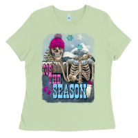 Matcha Winter tis the season skeleton Ladies Tee - FaDigitalArtStudio