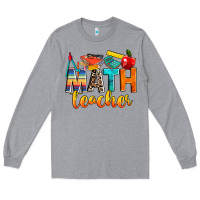Heather Grey math teacher Long Sleeve Tee - NancyCooperArtShop