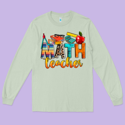 Math Teacher Long Sleeve Tee Designed By Nancycooperartshop