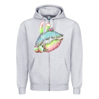 Heather Grey Eared Paster Color Easter Lips Zipper Hoodie - Bettercallsaul