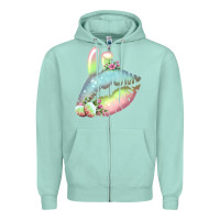Seafoam Eared Paster Color Easter Lips Zipper Hoodie - Bettercallsaul
