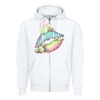 White Eared Paster Color Easter Lips Zipper Hoodie - Bettercallsaul