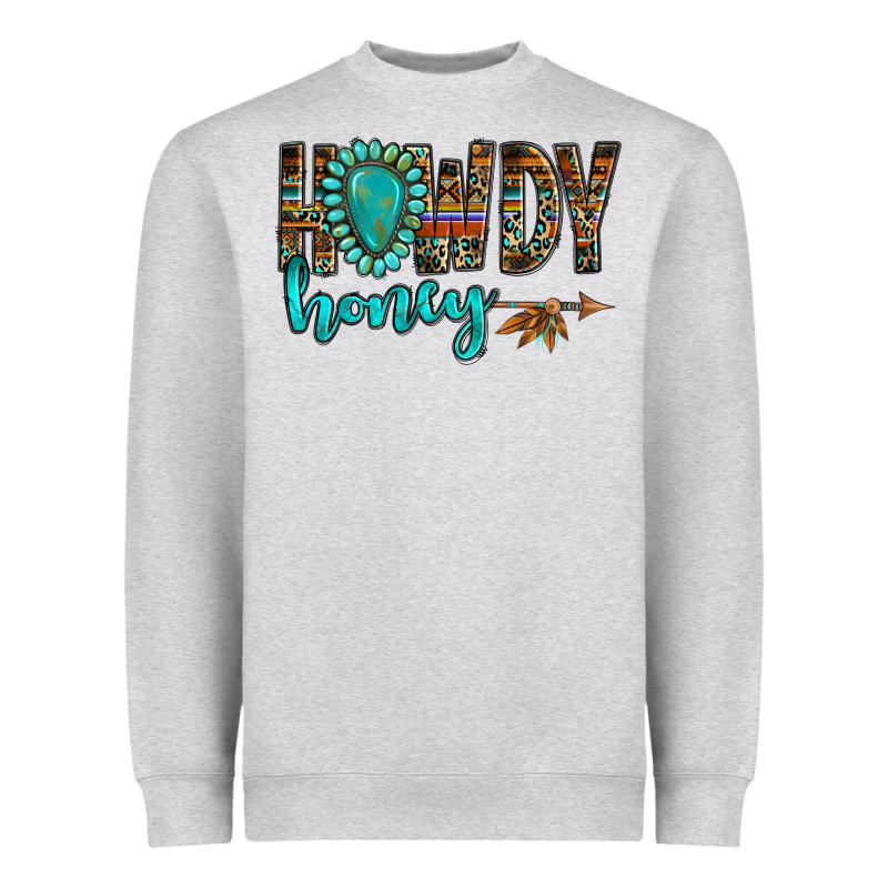 Western Howdy Honey Arrow Gemstone Heavyweight Sweatshirt by NancyCooperArtShop | Teevron