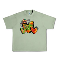 Oil Green juneteenth hearts Urban Heavy Tee - MaliasSmallBusiness