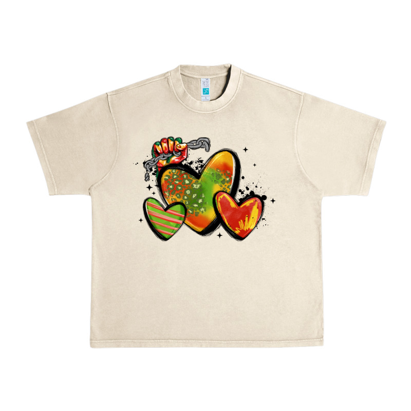 Juneteenth Hearts Urban Heavy Tee by MaliasSmallBusiness | Teevron