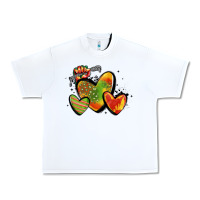 White juneteenth hearts Urban Heavy Tee - MaliasSmallBusiness
