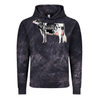 Cloud Black Holstein Dairy Cow Vintage Hoodie - LillyAllenDesigns