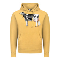 Vintage Mustard Holstein Dairy Cow Vintage Hoodie - LillyAllenDesigns