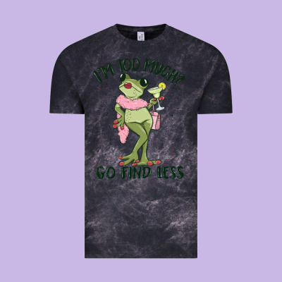 I'm Too Much Go Find Less Boujee Frog Vintage Tee Designed By Maliassmallbusiness