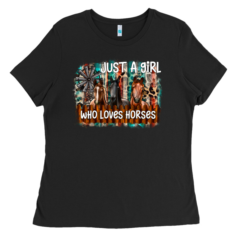 Just A Girl Who Loves Horses Ladies Tee by CowhideDigitalArt | Teevron