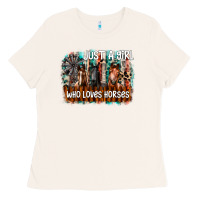 Bone just a girl who loves horses Ladies Tee - CowhideDigitalArt