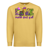 Antique Gold Love Mardi Gras Y'all Premium Sweatshirt - HowdyJamesFarm