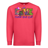 Cardinal Love Mardi Gras Y'all Premium Sweatshirt - HowdyJamesFarm