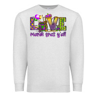 Oatmeal Heather Love Mardi Gras Y'all Premium Sweatshirt - HowdyJamesFarm