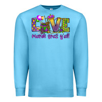 Ocean Blue Love Mardi Gras Y'all Premium Sweatshirt - HowdyJamesFarm