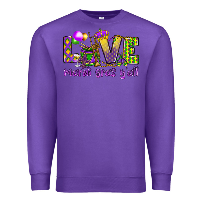 Love Mardi Gras Y'all Premium Sweatshirt by HowdyJamesFarm | Teevron