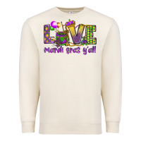 Sandshell Love Mardi Gras Y'all Premium Sweatshirt - HowdyJamesFarm