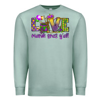 Seafoam Love Mardi Gras Y'all Premium Sweatshirt - HowdyJamesFarm