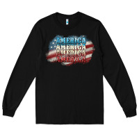 Black America america Long Sleeve Tee - NancyCooperArtShop