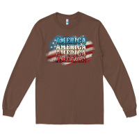 Chestnut America america Long Sleeve Tee - NancyCooperArtShop