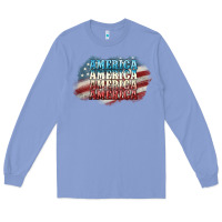Colony Blue America america Long Sleeve Tee - NancyCooperArtShop