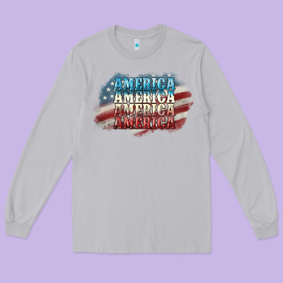 America America Long Sleeve Tee Designed By Nancycooperartshop