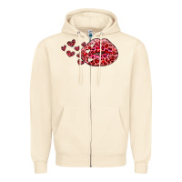 Sandshell kiss with leopard and hearts Zipper Hoodie - RanaPortraitStore