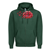 Sports Green kiss with leopard and hearts Zipper Hoodie - RanaPortraitStore