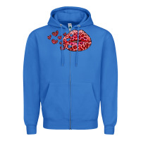 True Royal kiss with leopard and hearts Zipper Hoodie - RanaPortraitStore