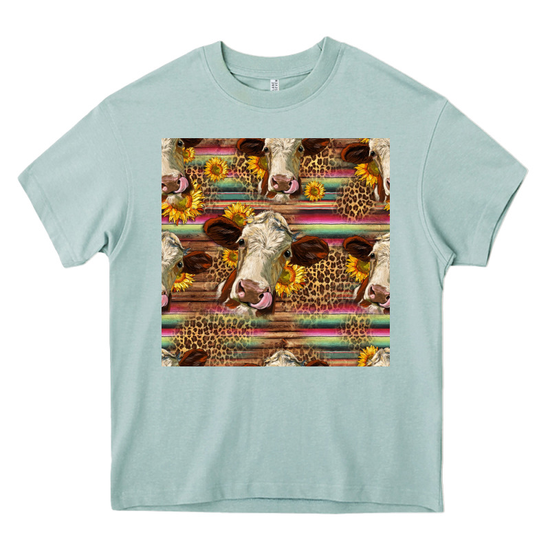 Western Hereford Cattle Seamless Pattern Heavy Core Tee by HRA Design Shop | Teevron