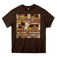 Chocolate Brown western hereford cattle seamless pattern Heavy Core Tee - HRA Design Shop