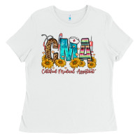 White cma certified medical assistant Ladies Tee - FaDigitalArtStudio