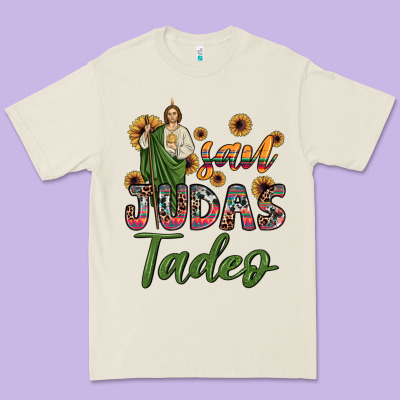San Judas Tadeo Sunflower Premium Tee Designed By Jahusdesignshop
