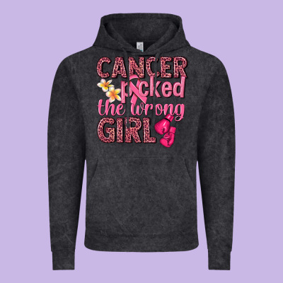 Cancer Picked The Wrong Girl Vintage Hoodie Designed By Nancycooperartshop