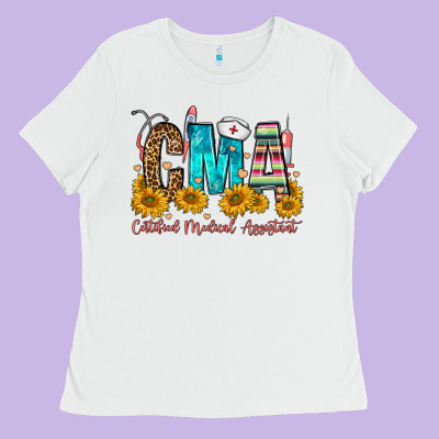 Cma Certified Medical Assistant Ladies Tee Designed By Fadigitalartstudio