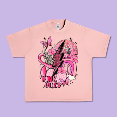 Pink Vibes Urban Heavy Tee Designed By Maliassmallbusiness